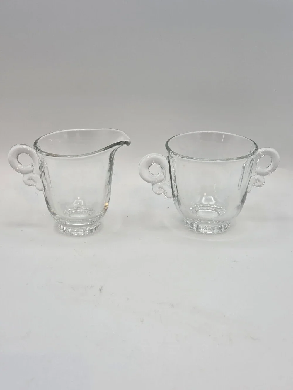 Heisey Lariat Footed Cream and Open Sugar Set